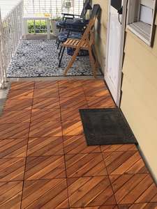 Baldosas de Madera de Acacia Vietnamita Contemporáneas, Antideslizantes e Impermeables, para Exteriores, con Sistema de Encaje, Acabado Mate, Superficie Aceitada 5+ - Product Image 5