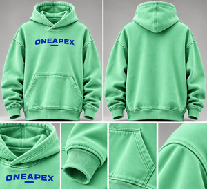 เสื้อฮู้ดสีเขียวมิ้นท์ OneApex สำหรับผู้ชาย ผ้าฝ้ายเฟรนช์เทอร์รี่ สวมใส่สบาย มีกระเป๋าหน้าและลายพิมพ์โลโก้ เหมาะสำหรับใส่ในฤดูใบไม้ร่วง - Product Image 6