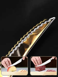 ชุดมีดแคมป์ปิ้งสแตนเลสพร้อมด้ามไม้ ใบมีดคมตรง รับผลิตตามแบบ OEM - Product Image 2