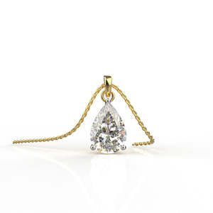 Collier pour femme en or jaune, coupe ovale, style classique, ornementé de pierres cultivées en laboratoire, pour un usage quotidien - Product Image 2