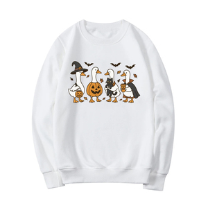 <b>Halloween</b> Goose Sweatshirt Funny Spooky Solid Front Logo Long Sleeve Crewneck Women's 100% Cotton Hoodie Fall Streetwear <b>Tops</b> - Product Image 1