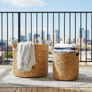 Sustainable Water Hyacinth Storage <b>Basket</b> Handmade Natural <b>Woven</b> <b>Basket</b> for Home Organization Decor Use - Product Image 3