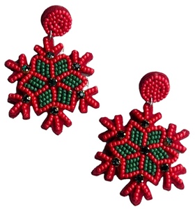 Declaración lindo trabajo hecho a mano bordado con cuentas día de Navidad colgante gota pendiente Moda única y joyería Premium para niña - Product Image 3