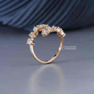 <b>Emerald</b> Marquise Oval & Pear Lab Grown Diamond <b>Ring</b> S925 <b>Silver</b> Yellow Gold Luxury 10 Piece 1.25ct EF Clarity Gift for Women - Product Image 4