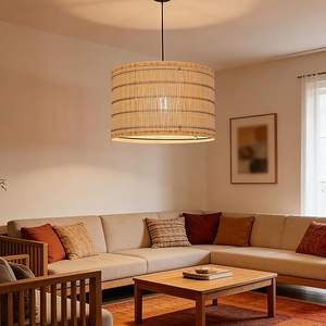 Pantalla de Lámpara de Bambú al por Mayor, Pantalla de Lámpara Colgante Natural Hecha a Mano, Difusor de Luz de Techo, Decoración de Iluminación Colgante - Product Image 3