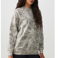 Sweat-shirts et pulls à capuche de luxe 100 % coton pour femme, coupe oversize, imprimé camouflage jungle et lettres, du fabricant