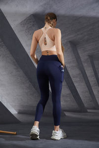 Wholesale High Waist <b>Mesh</b> Yoga Fitness Leggings with 2 Pockets Breathable Skinny Women Workout <b>Pants</b> Spandex Polyester Solid Gym - Product Image 5