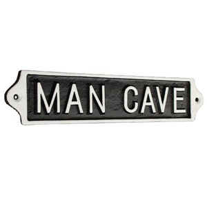 Letrero y placa de cueva de hombre de aluminio fundido, carteles generales recubiertos de polvo negro, placa decorativa de Mancave personalizada de Metal fundido de fácil montaje - Product Image 1