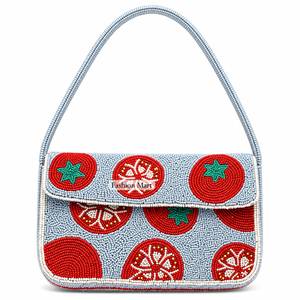 Sac à bandoulière à rabat perlé motif poissons et étoiles de mer, fait main, élégant, pour soirées et fêtes - Product Image 5