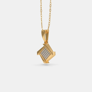 Collar con Colgante de Diamantes Cultivados en Laboratorio, Geométrico, Chapado en Oro Amarillo - Product Image 3