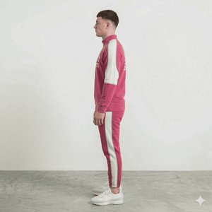 Survêtement Homme REX FIT SPORTS – Col Montant Zippé Rose en Coton et Polyester, Style Sportswear, Idéal Automne avec Poches Latérales - Product Image 6