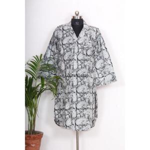 Robe midi moulante pour femme, respirante, écologique, 100% coton, imprimé floral numérique, soirée/formelle, manches 3/4, col en V - Product Image 1