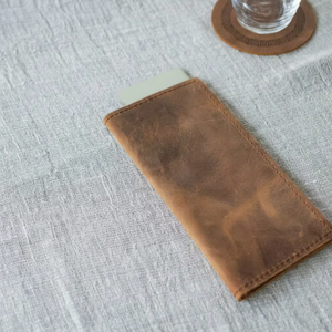Portefeuille en cuir fait main, durable, long, type enveloppe, pochette à monnaie élégante, porte-cartes unique pour espèces - Product Image 3