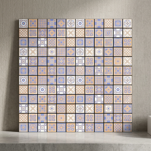 กระเบื้องเซรามิกลายดอกไม้ขนาดเล็กสไตล์โมร็อกโก30x30ซม. ตกแต่งพื้นผนังบ้าน - Product Image 5