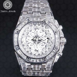 Montre de luxe Charm Jewells en acier inoxydable 40 mm, cadran polygonal, mouvement mécanique analogique, design ajouré, fermoir pliant, unisexe 10 - Product Image 4