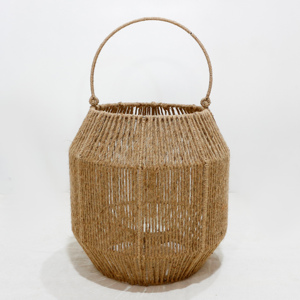 Marco de linterna de ratán de algas marinas hecho a mano ecológico decorativo rústico al aire libre colgante Vietnam Artex Dong Thap decoración del hogar - Product Image 1