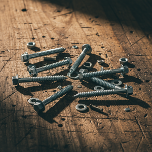 Vis PDC en acier au carbone de classe 4 à haute résistance, métrique/pouce, à pointe acérée, à tête hexagonale externe, filetage grossier pour bois, HRC22-32, zinguée - Product Image 1