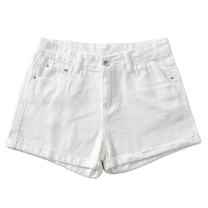 Shorts de mezclilla de cintura alta y corte holgado estilo A para mujer, estilo estudiantil, ¡Oferta de la temporada! Nuevos jeans negros con dobladillo enrollable, ¡Tendencia de moda! - Product Image 3