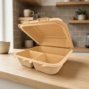 Contenedor de Alimentos Desechable Ecológico y Biodegradable Oceanic Global Premium, Moldeado en Pulpa, 8x8, 3CP, Tipo Concha, para Servicio - Product Image 2