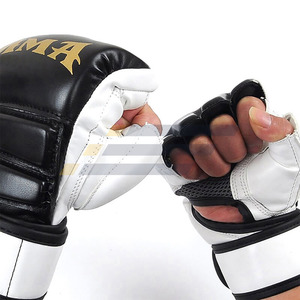Factory Wholesale Custom Printed MMA Gloves Professional Training Leather and PVC Grappling Gloves 8oz Sizes Cheap Price - Product Image 6