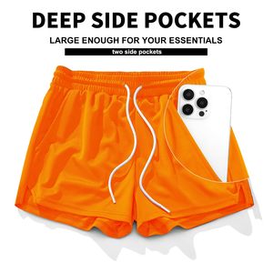 Pantalones Cortos Casuales Lisos de Moda Urbana para Hombre, Cintura Elástica, Poliéster, Pantalones Cortos Deportivos para Correr / Pantalones Cortos para Trotar - Product Image 3