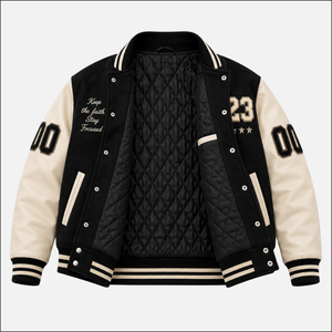 Custom Breathable Finished Varsity <b>Jacket</b> Black for Embroidered 23 <b>Stars</b> Letterman Men's Casual Spring Streetwear - Product Image 5