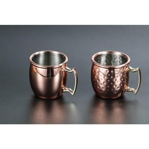 Ensemble de 2 mugs Moscow Mule en cuivre martelé, idéal pour offrir, personnalisable, de haute qualité, réutilisable, en métal de qualité alimentaire. - Product Image 2