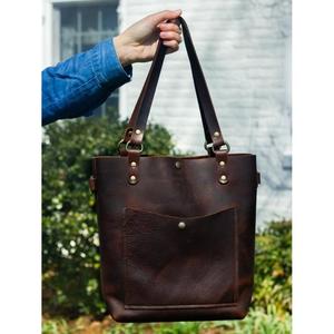Vintage Style Genuine Leather Handbags <b>Purse</b> for Women Lightweight Zipper Waterproof Cross-Body Shoulder Strap Made India - Product Image 3