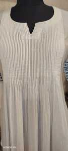 Vestido Casual de Manga Larga, Corte Regular, 100% Algodón Blanco, Bordado, para Mujer, Uso Diario, Verano, Largo hasta la Rodilla - Product Image 5