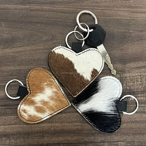 Hot Selling Handcrafted Genuine Cowhide Leather Heart Keychain Stylish Charm on Key <b>Ring</b> Rustic Perfect for Gift Accessory - Product Image 4