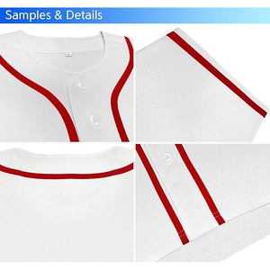 Camiseta de Béisbol con Cuello en Contraste, Cuello en V Acanalado, Botones al Frente, Estilo Vintage, Top Deportivo - Product Image 4