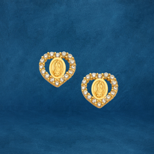 Pendientes Personalizables de Latón Chapado en Oro Antiguo con la Virgen María para Mujer, Accesorio de Moda, Estilo Clásico, Aniversario Cristiano - Product Image 4