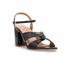 Sandale à talon formel noire FR5214 - Product Image 2