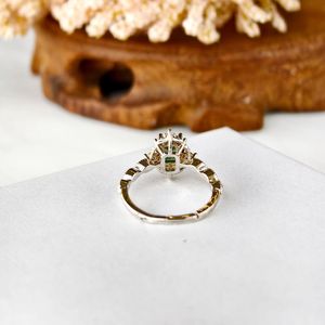 Anillo ajustable de plata de ley 925 con ágata musgosa y piedra natural, anillo de gemas hecho a mano para mujer, regalo de joyería. - Product Image 5
