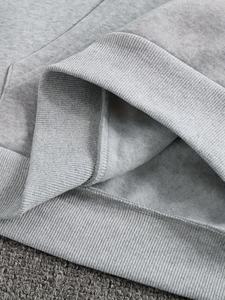 Ensemble de survêtement argenté personnalisé, veste à capuche et pantalon de jogging assortis, streetwear décontracté, tenue de sport athlétique en deux pièces - Product Image 3
