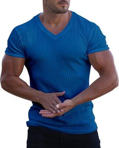 Camiseta deportiva para hombre Fit Gym, cuello en V, diseño gráfico estampado, tela orgánica sostenible, estilo muscular - Product Image 1