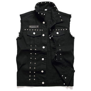 2026 Men's Casual Slim Fit Embroidered Denim <b>Vest</b> Lightweight Polyester Jacket Windproof Feature Outdoor Activities - Product Image 2