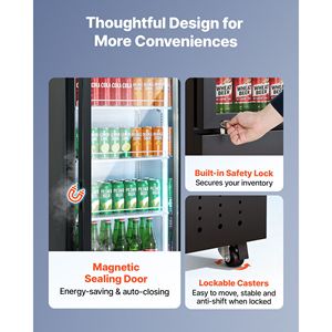 Refrigerador Comercial con Puerta de Vidrio, Enfriador de Bebidas de 12.7 Pies Cúbicos, Refrigerador Vertical de Exhibición - Product Image 6