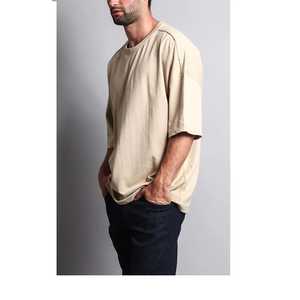เสื้อยืดคอตตอนคุณภาพสูงทรงดรอปโชว์เดอร์สไตล์วินเทจฟอกสีแบบ Stone Acid Wash สำหรับผู้ชายและผู้หญิง เสื้อยืดโอเวอร์ไซส์แบบสั่งทำได้ - Product Image 3