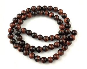 ลูกปัดหินตาเสือสีแดง ลูกปัดพลอยทรงกลมธรรมชาติ สำหรับทำเครื่องประดับ งานฝีมือ DIY - Product Image 2