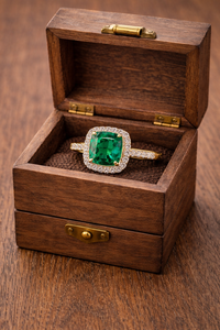 แหวนเงินแท้ 925 ประดับมรกต แหวนของขวัญสุดพิเศษสำหรับผู้หญิง - Product Image 2