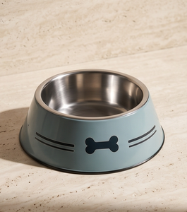 OEM Cuenco para perros de acero inoxidable con esmalte azul pizarra, base antideslizante, para cachorros y gatos, para comida y agua, venta al por mayor - Product Image 4