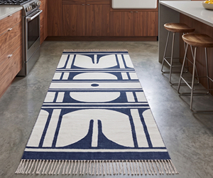 Tapis de sol artisanal en coton, style bohème, lavable, antidérapant, écologique, adapté aux animaux domestiques, fin, imprimé au bloc, tissage plat, pour salon - Product Image 4