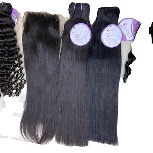 Ietnamese-Extensión de cabello para mujer, extensiones de cabello ondulado y rizado liso de color marrón, Rubio y negro - Product Image 3