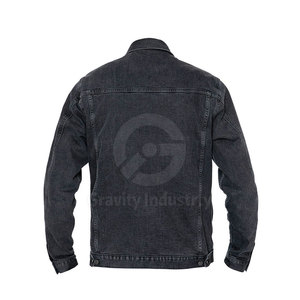 Dernier style de veste en jean pour homme 100% coton écologique respirant hiver meilleure vente en gros logo frontal - Product Image 3