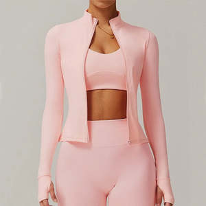 Ensemble veste et leggings de yoga pour femmes, séchage rapide, respirant, tenue de sport taille haute - Product Image 3