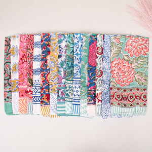 Block Printed Handmade Fashion Floral Pattern Cotton <b>Square</b> <b>Scarf</b> Ethnic Style Multicolor Multifunctional Bandana Skin-Friendly - Product Image 4