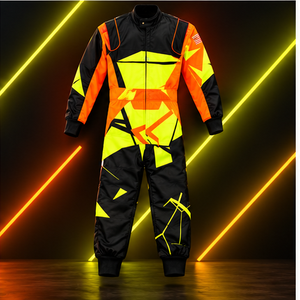 Traje de Carreras de Karting para Hombre, Negro, Naranja Neón, Amarillo, Impresión por Sublimación, Impermeable, de Secado Rápido, Manga Larga, Poliéster/Nailon - Product Image 6
