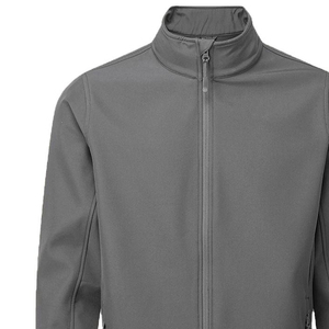 Chaqueta de Forro Polar Gris para Hombre, Cuello Alto, Cierre de Cremallera, Cortavientos, Informal, para Otoño, Corte Regular, Chaqueta Softshell con Exterior de Poliéster - Product Image 6