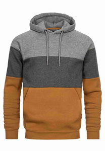 Men's Color Blocking Hooded Sweatshirt Raglan Sleeve Pocket Design Casual Autumn Wear Regular Fit Knitted Fleece - Product Image 4